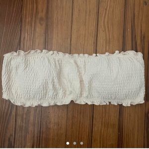 light pink strapless bandeau bikini top